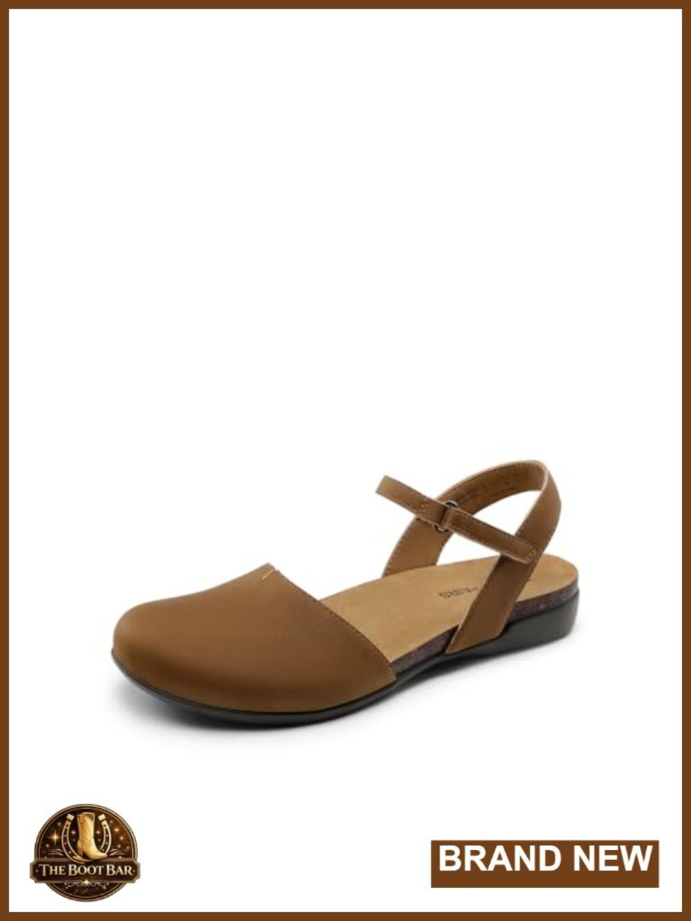 Arch Support Closed Toe Sandals with Memory Foam Cork Footbed